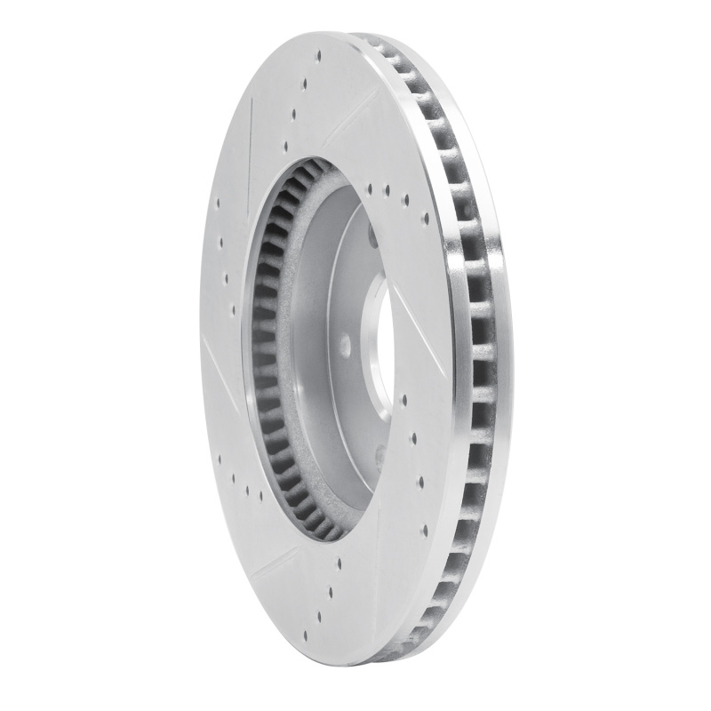 Chevrolet Equinox Brake Rotor (1) - Front Right - R1 Concepts - Drilled & Slotted - Silver - `07-`15